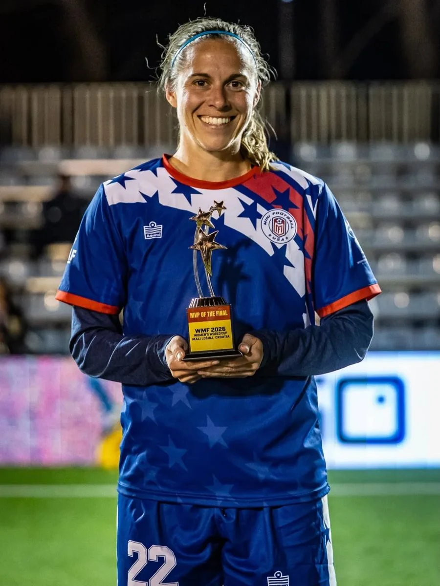 Kaela Dickerman holds her MVP of the Final award